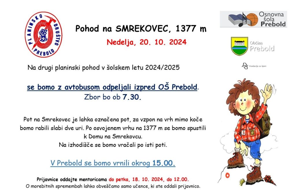 [plakat z informacijami o pohodu - kliknite na novico, da se odpre v izvirni velikosti]